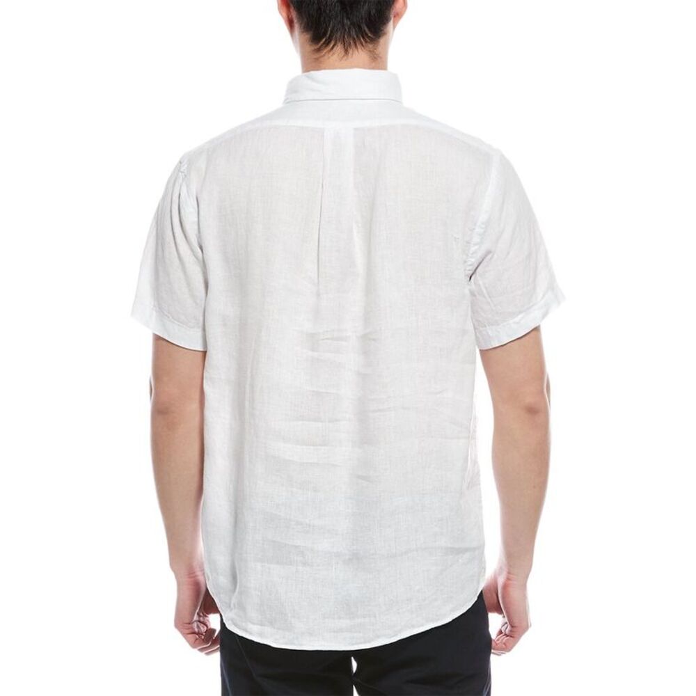 Brooks Brothers Mens  Regular Fit Linen Shirt, White - Picture 2 of 3